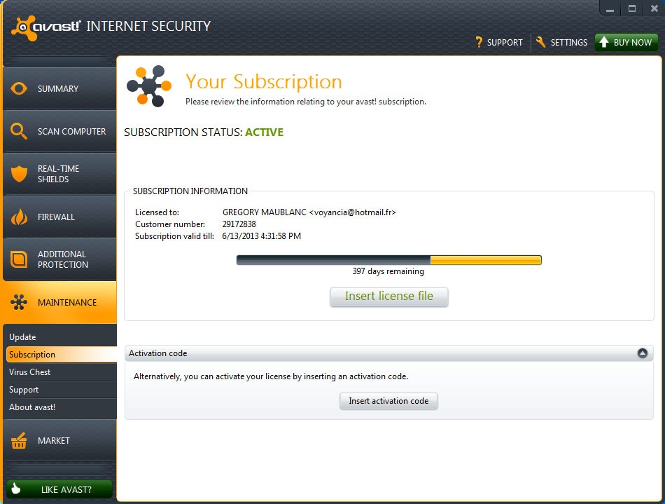 Share key avast! Internet Security & Pro Antivirus 1